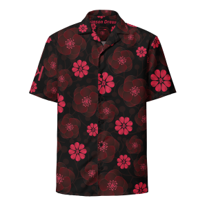 Hawaiian style bitcoin themed button-up shirt